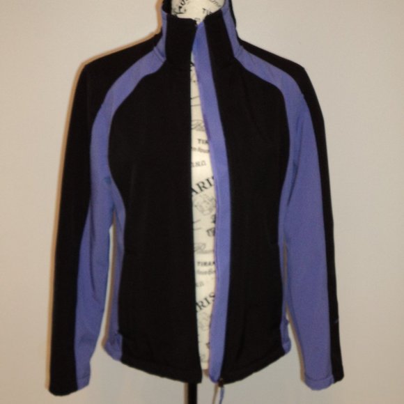 Free Country Women's Jacket Coat Fleece Lined Purple Black Zipper Collar Pockets - Picture 3 of 9